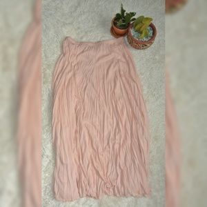 Peach Flowy Maxi Skirt